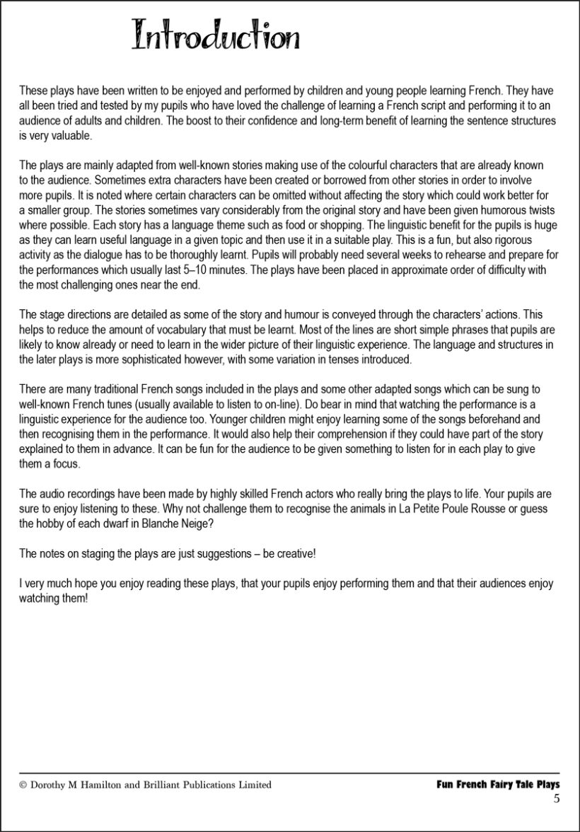 9781783172450-Fun-French-Fairy-Tale-Plays-contents3