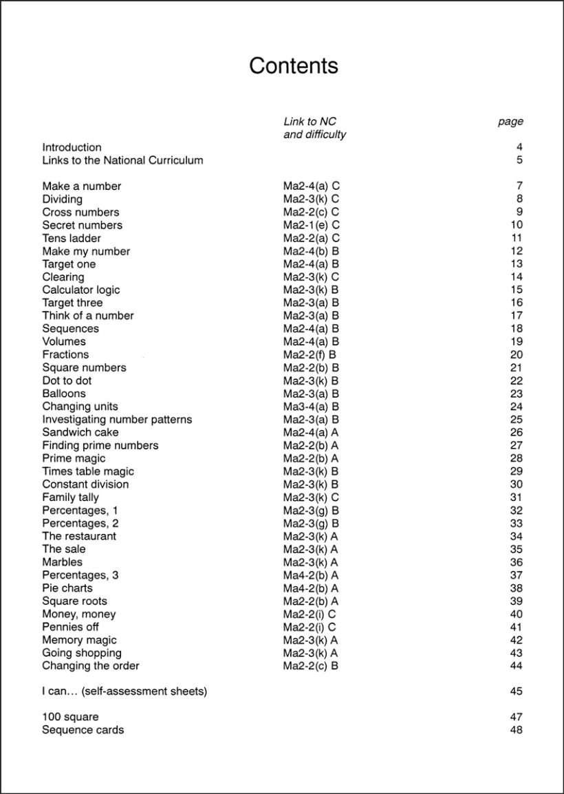 9781897675045-Brilliant-Using-Calculator-contents2