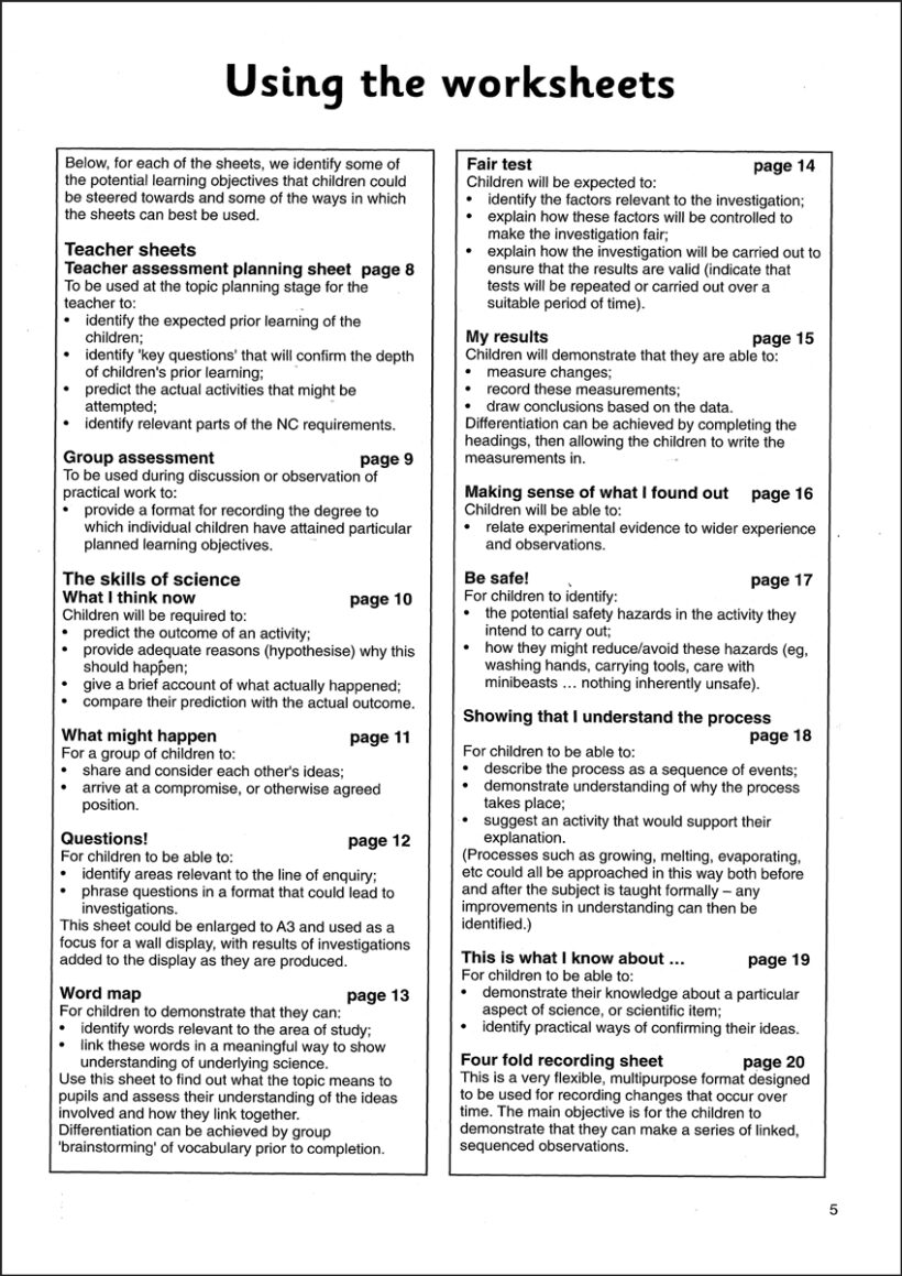 9781897675205-Sparkle-Assessing-Science-contents2