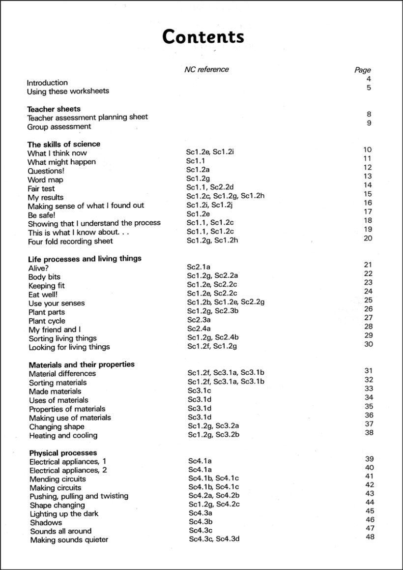 9781897675205-Sparkle-Assessing-Science-contents3
