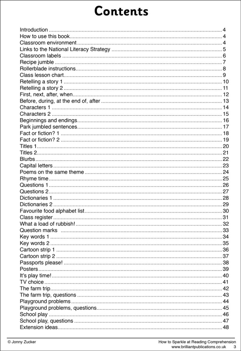 9781903853443-Sparkle-Reading-Comprehension-contents2