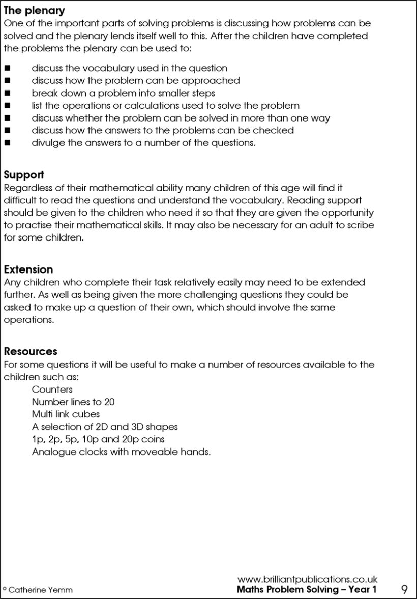 9781903853740-Maths-Problem-Solving-Year-1-contents7