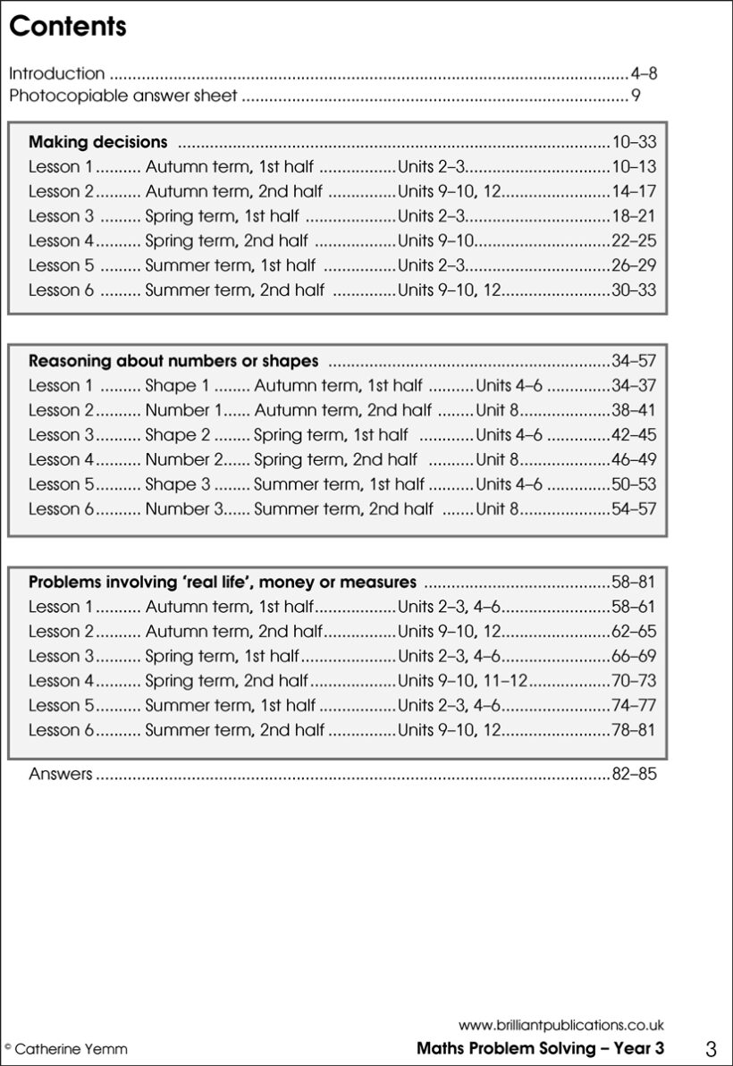 9781903853764-Maths-Problem-Solving-Year-3-contents1