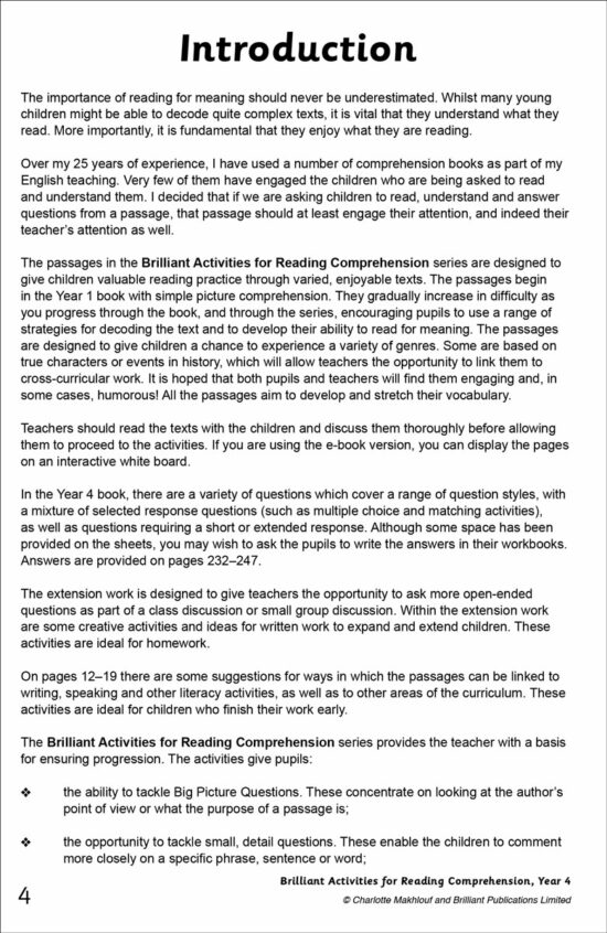 Brilliant Activities for Reading Comprehension, Year 4 (3rd edition