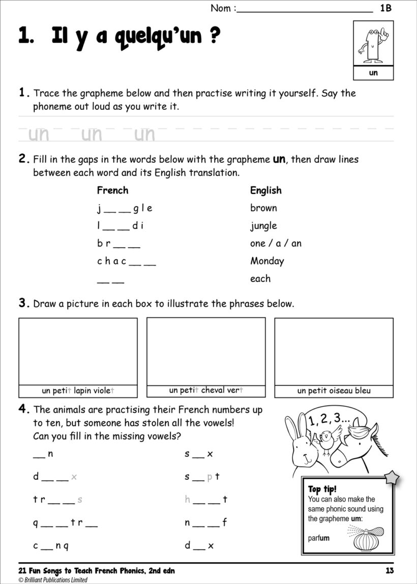 9781783173587-21-Fun-Songs-Il-y-a-worksheet2