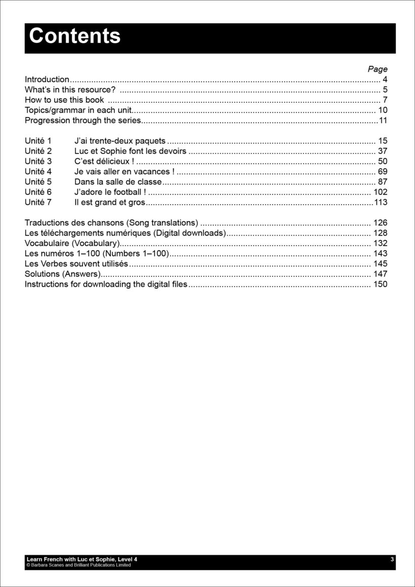 9781783173938-Luc-Sophie-Level-4-contents