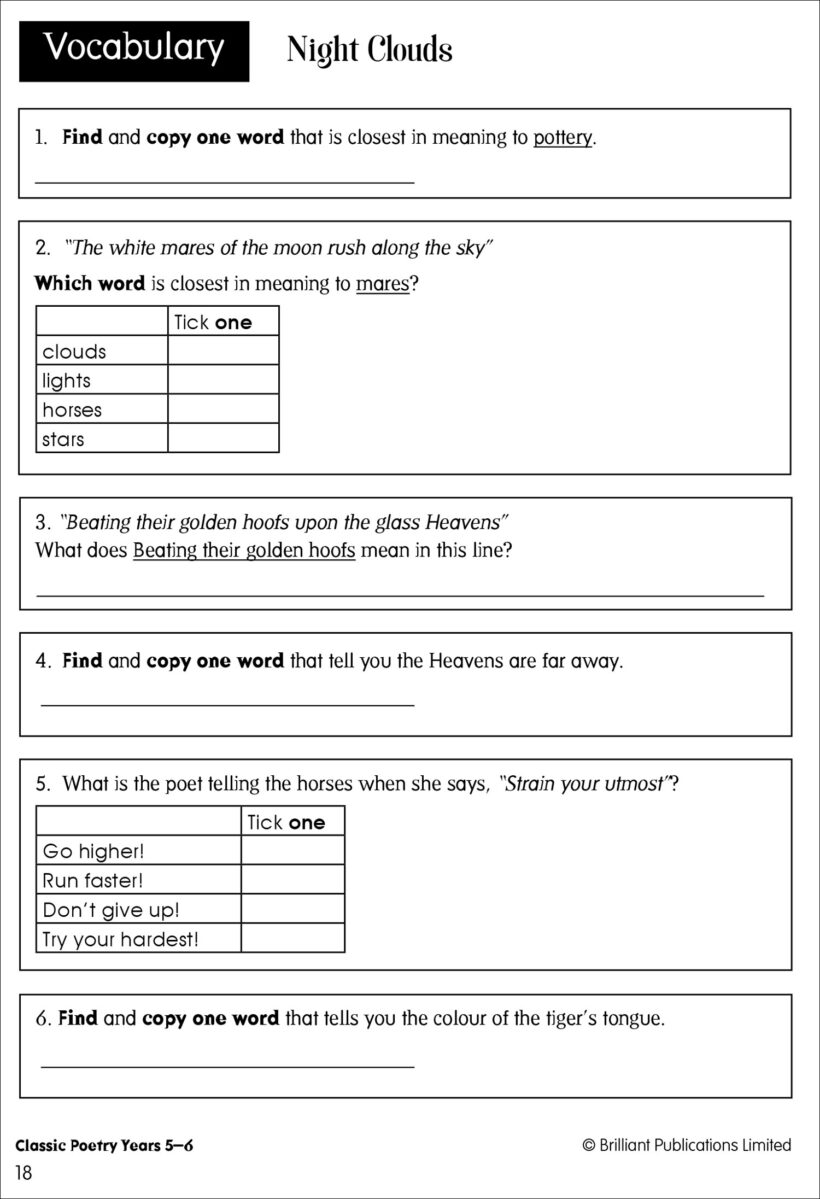 9780857478467-Reading-Comprehension-Classic-Poetry-Night-Clouds-vocabulary