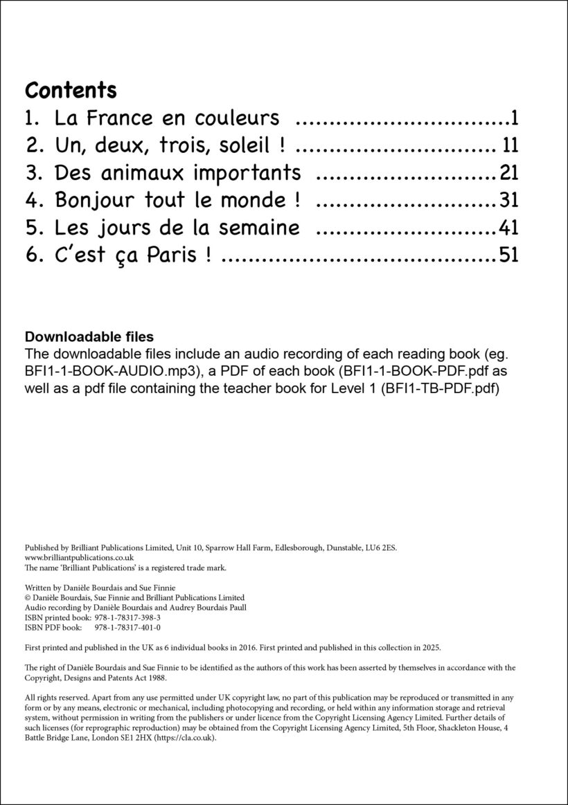 9781783173983-French-Information-Level-1-cont